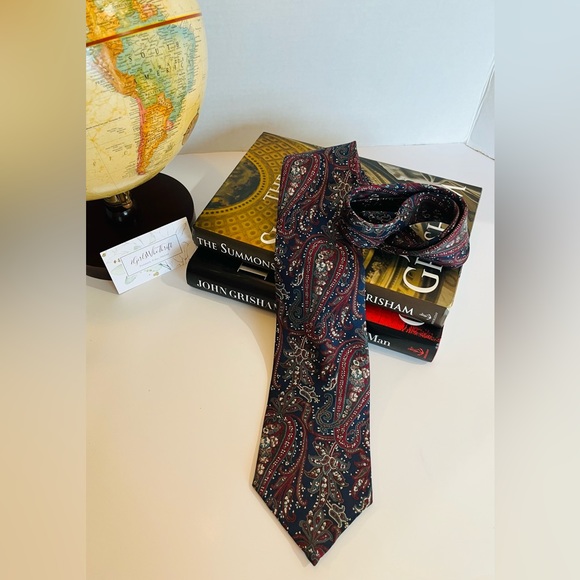 CHRISTIAN DIOR “Monsieur” Paisley Silk Necktie Floral Abstract Vintage - Picture 10 of 10